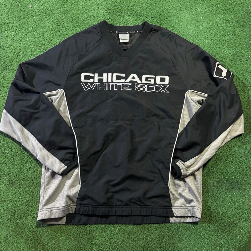 Majestic MLB Chicago White Sox V-Neck Pullover Windbreaker Jacket Men's Medium
